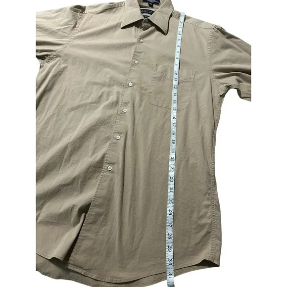 Tommy Hilfiger Long-Sleeved Button-Up Khaki Stretch Size 15 1/2 32-33 Casual - Picture 5 of 6